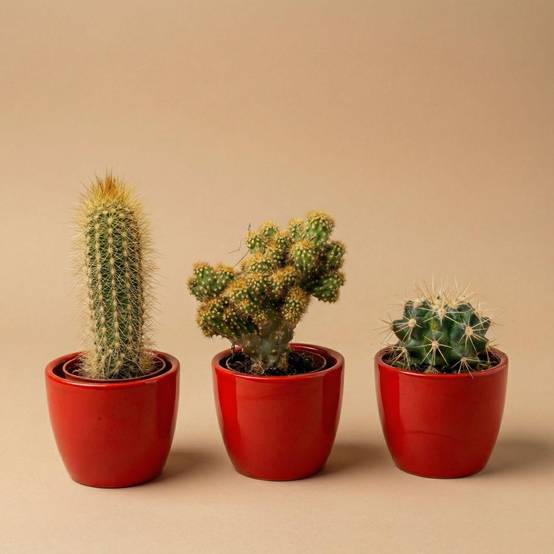 La Green Touch - Cactussen Set de 3 Avec Rouge Mini - Image 3