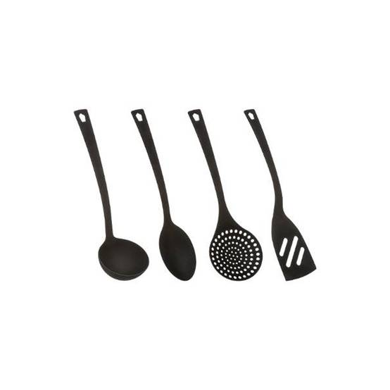 Lot de 4 Ustensiles de Cuisine "Nylon" 31cm Noir - Image 1