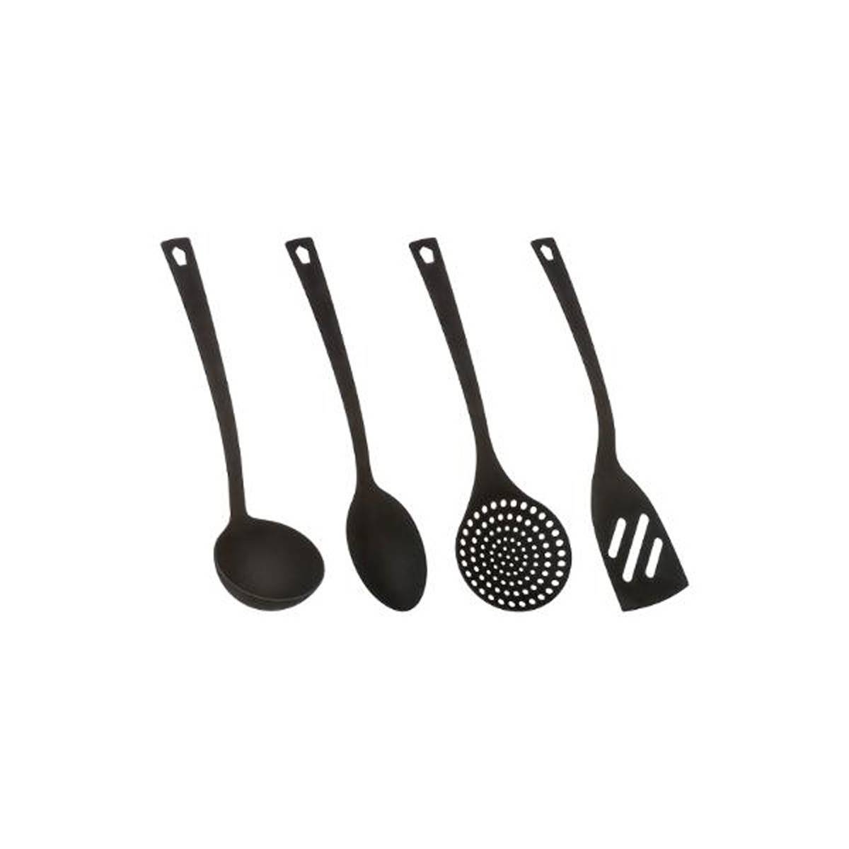 Lot de 4 Ustensiles de Cuisine "Nylon" 31cm Noir - Image 1