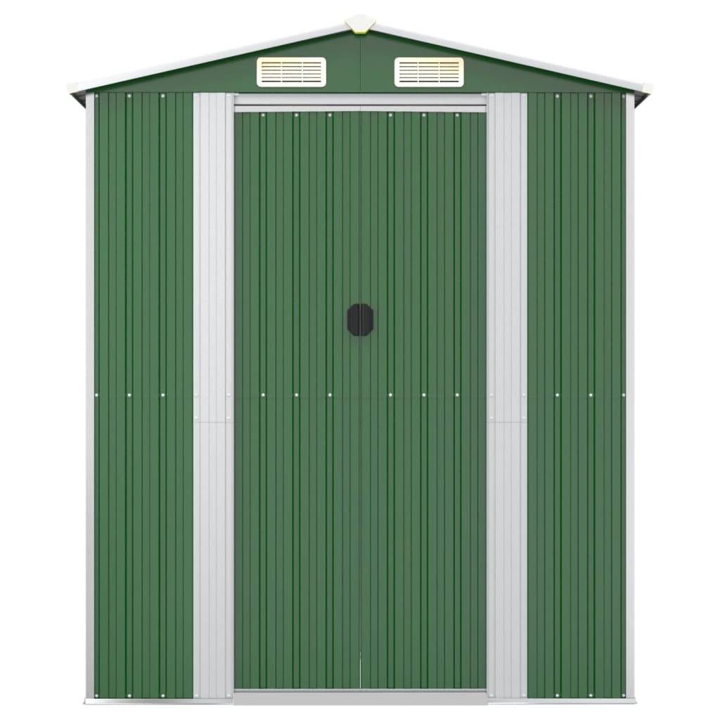 PANGIVO - Abri de jardin avec double porte coulissante - Acier galvanisé - Vert - 192x357x223 cm - Surface au sol 6,85m² - PANGIVO - Image 4