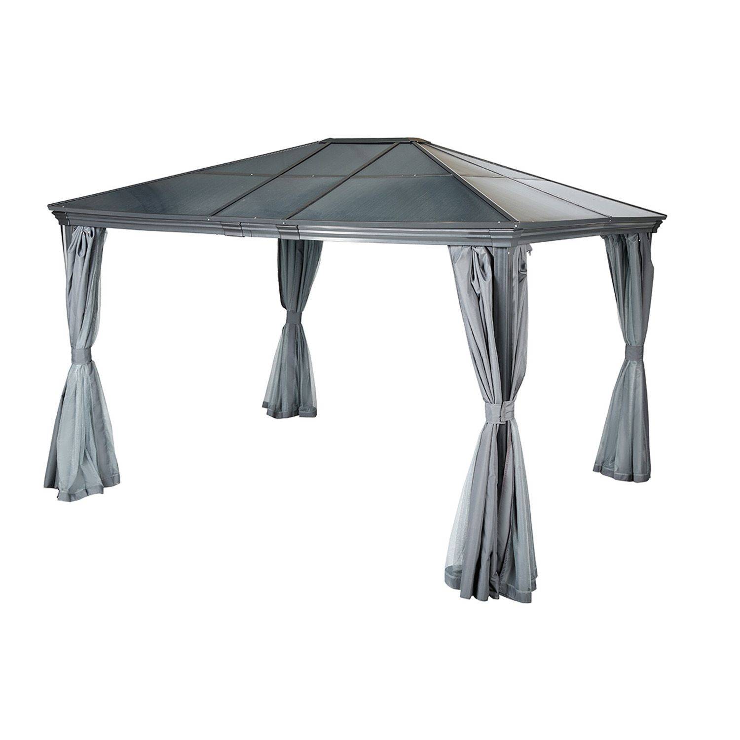 Hesperide - Pergola Belize en aluminium et polycarbonate - L. 360 x 300 cm - Graphite - Hespéride - Image 1