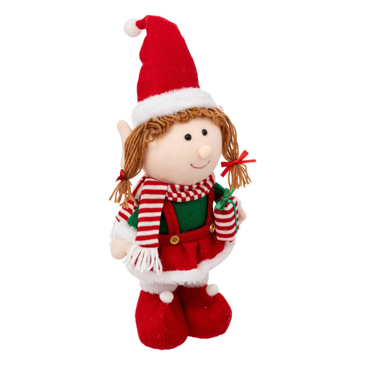 Fééric Lights & Christmas - Déco Noël Grand Lutin rouge et vert H 50 cm