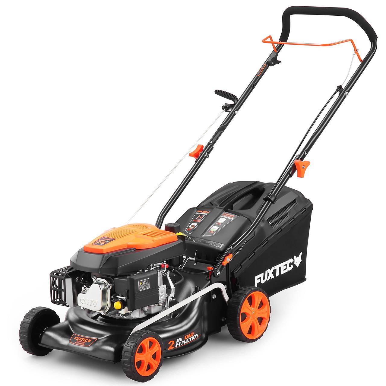 FUXTEC - Tondeuse à gazon thermique poussée FUXTEC FX-RM4346ECO – 42 cm – 146 cm³ – 3,5 CV – Easy Clean