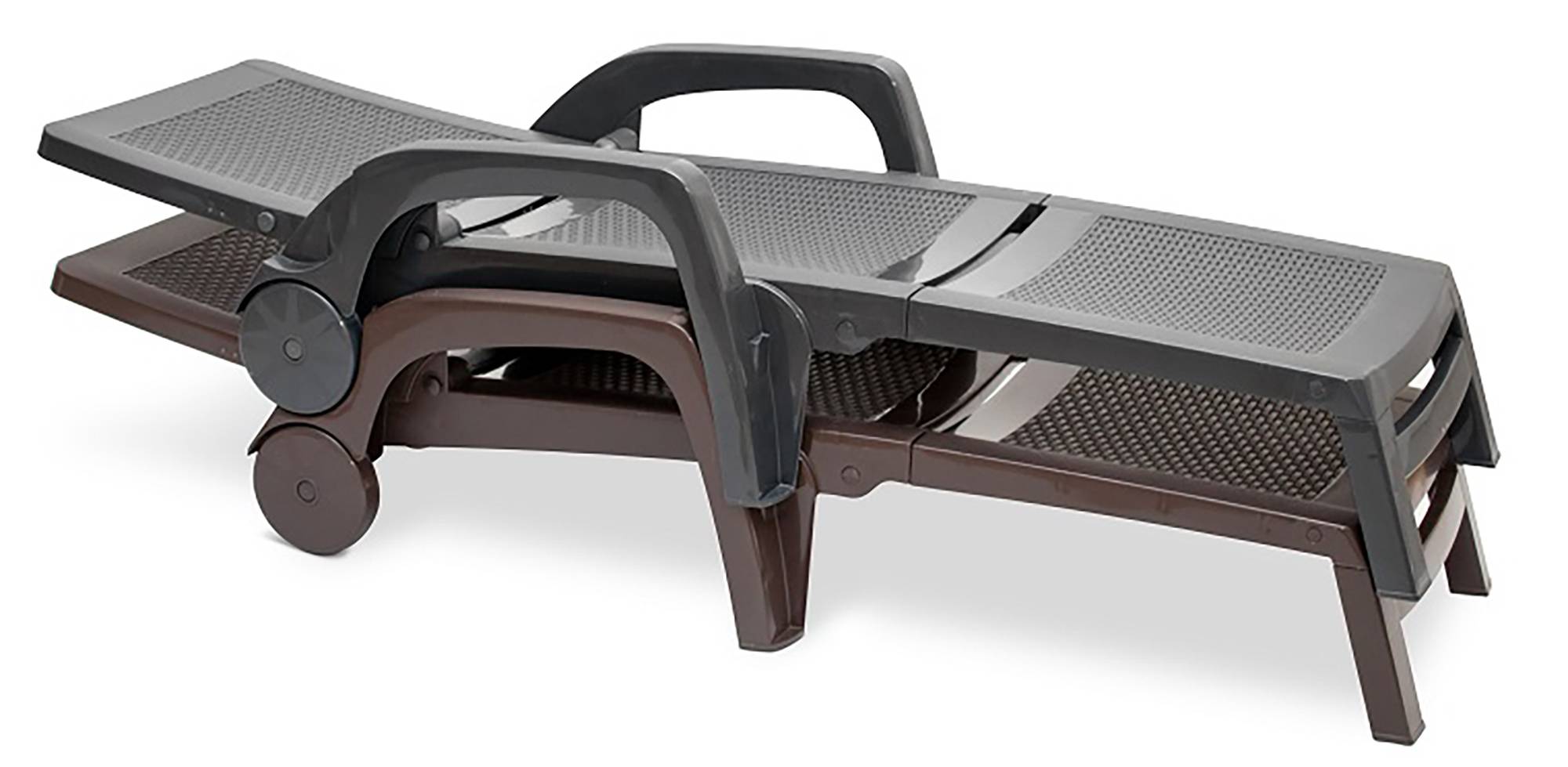 Dmora - Bain au soleil Dmat, Bain au soleil de jardin réglable avec accoudoirs, Chaise longue d'extérieur, 190x46h70 cm, Anthracite - Dmora - Imagen 7