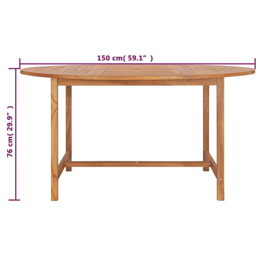 Table de jardin bois de teck solide 150 x 76 cm - PANGIVO - Image 7