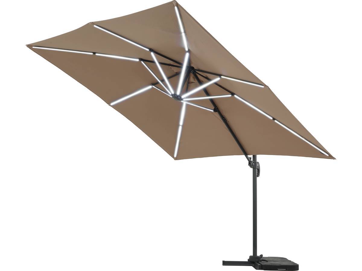 Parasol Jardin Déporté Led "sun 4 Luxe" - 3 X 4 M - Taupe -habitat Et Jardin - Image 3