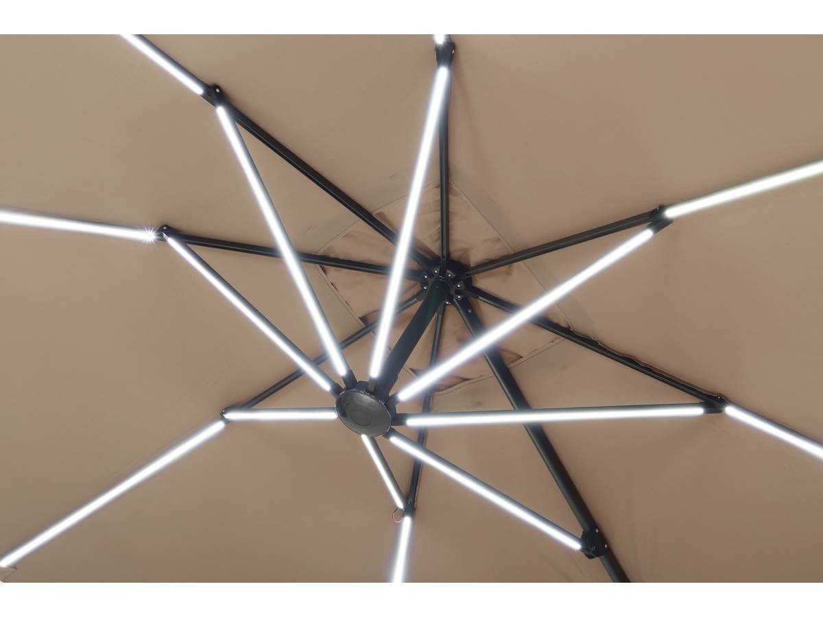Parasol Jardin Déporté Led "sun 4 Luxe" -  3 X 4 M - Taupe -habitat Et Jardin - Imagen 4