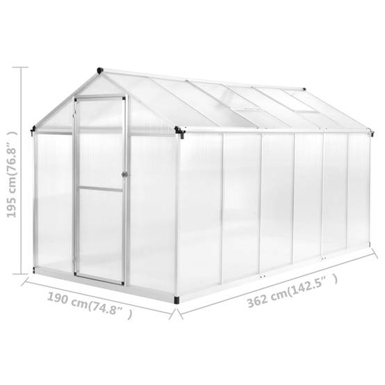 ComfortXL - Serre Jardin Aluminium Polycarbonate Culture Plantes Résistante UV 6,87m² Transparente - ComfortXL Outdoor Living - Image 6