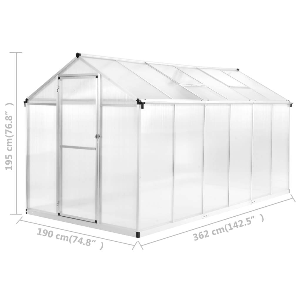 ComfortXL - Serre Jardin Aluminium Polycarbonate Culture Plantes Résistante UV 6,87m² Transparente - ComfortXL Outdoor Living - Image 6