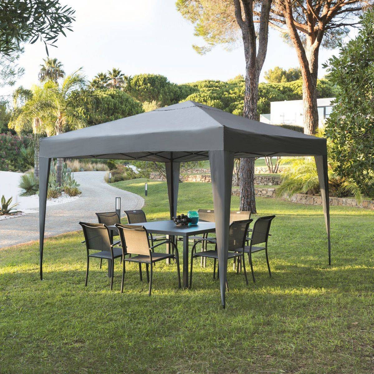 Hesperide - Tonnelle pliante "Easy up" ardoise 3x3m en aluminium traité époxy Hespéride - Imagen 1