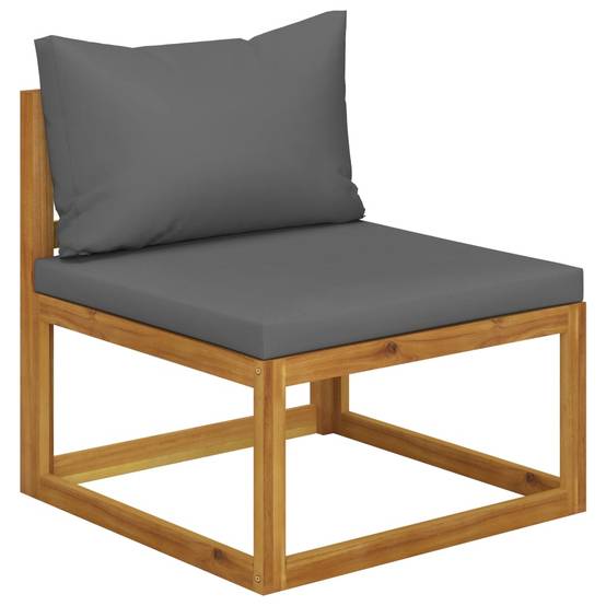 Helloshop26 - Salon de jardin meuble d'extérieur ensemble de mobilier 6 pièces avec coussin bois d'acacia solide - Imagen 5
