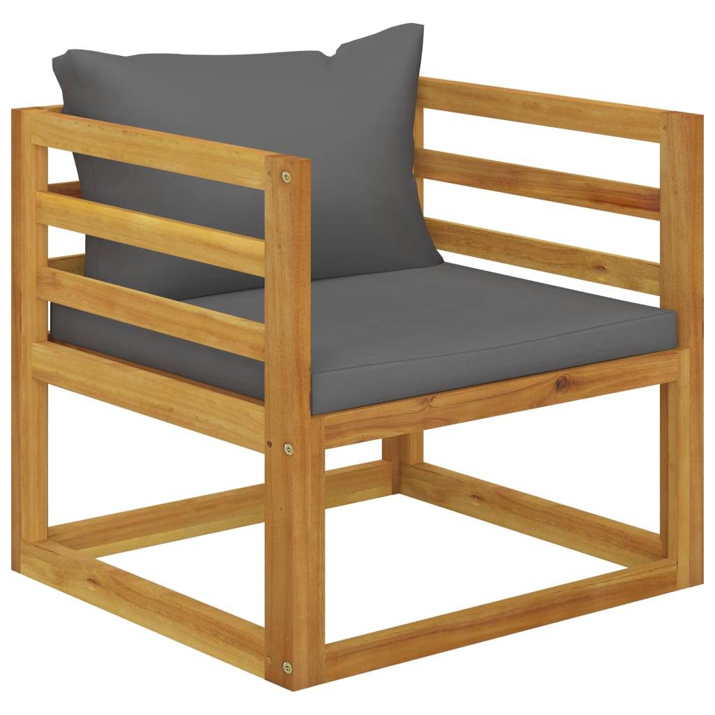 Helloshop26 - Salon de jardin meuble d'extérieur ensemble de mobilier 6 pièces avec coussin bois d'acacia solide - Imagen 8