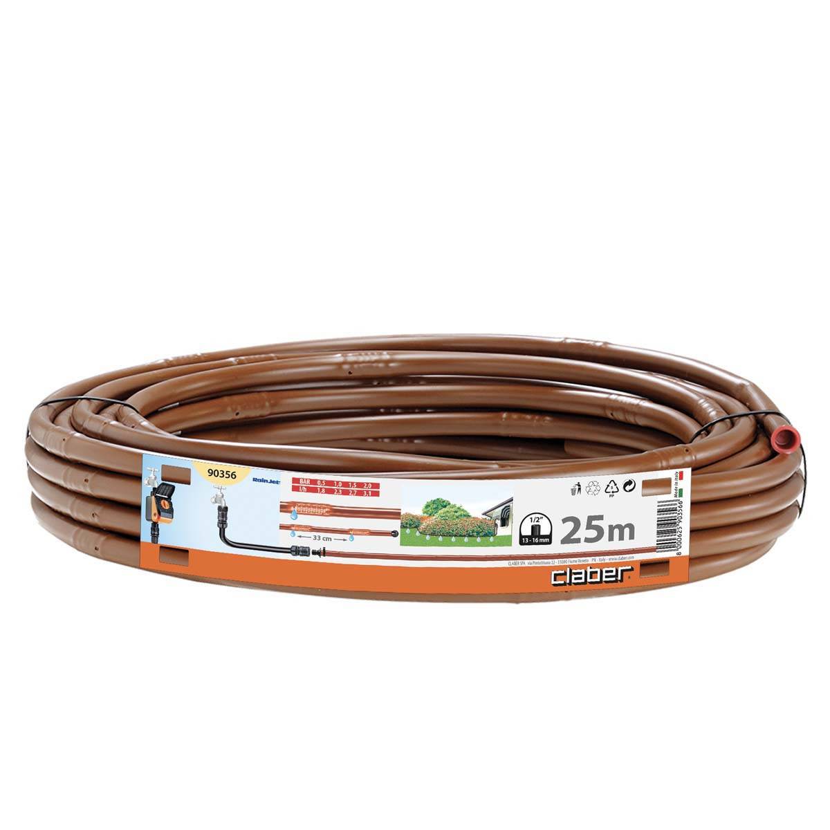 Claber - Tuyau d'arrosage goutte à goutte - 16 mm - espacement de 33 cm - marron 90356 Claber - Imagen 1