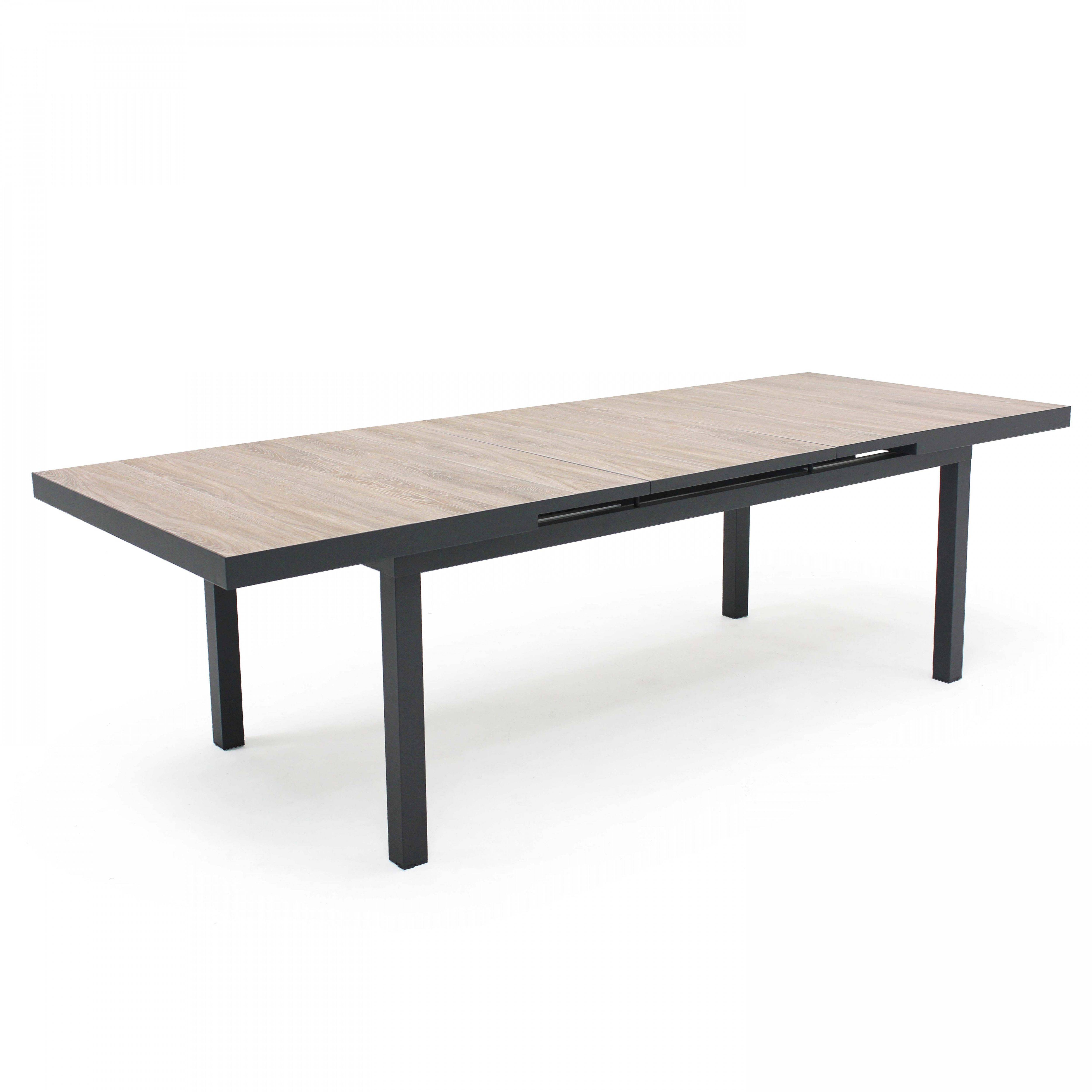 Oviala - Table extensible aluminium et céramique imitation bois Tivoli - Oviala - Imagen 1