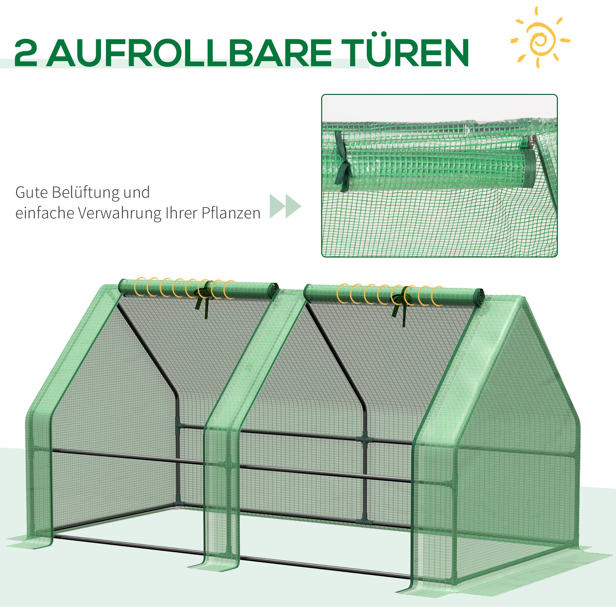Sans Marque - Serre avec fenêtre zip, hiver, acier, balcon, jardin, 180x90x90cm, tomates, légumes, vert - Image 9