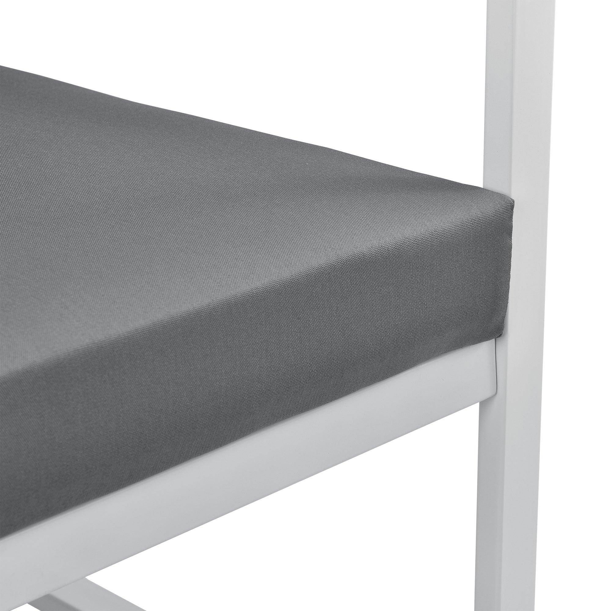 Helloshop26 - 2 x chaises extérieures robustes avec coussins confortables blanc 70 x 60 x 60 cm - Imagen 4