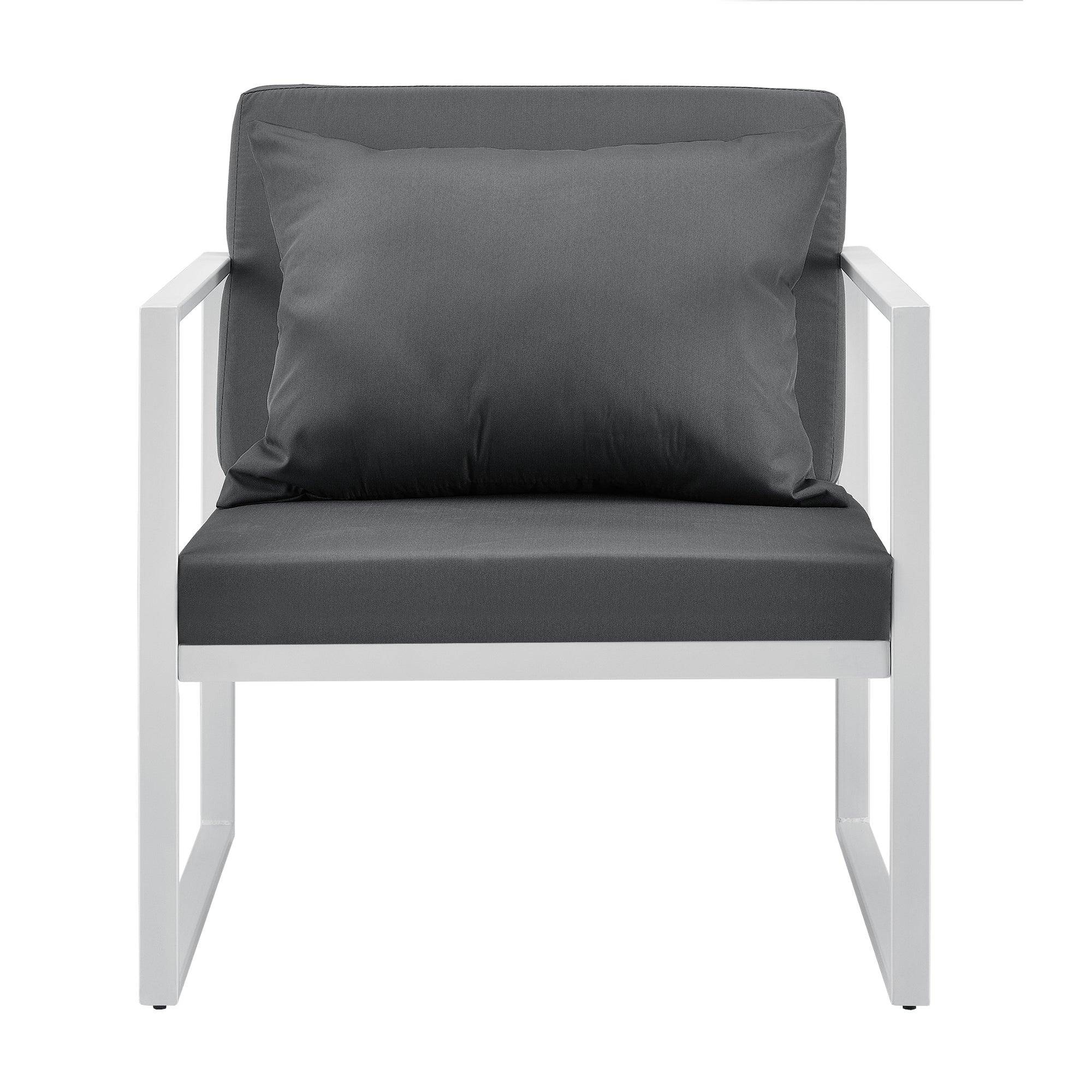Helloshop26 - 2 x chaises extérieures robustes avec coussins confortables blanc 70 x 60 x 60 cm - Imagen 3