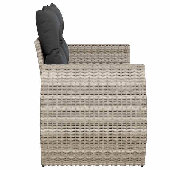 Canapé de jardin | Canapé D'extérieur | Sofa De Jardin 2 places et coussins gris clair résine tressée Maison Chic - Image 5