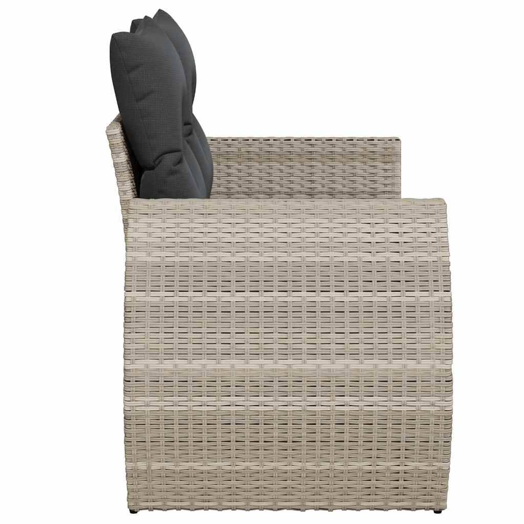 Canapé de jardin | Canapé D'extérieur | Sofa De Jardin 2 places et coussins gris clair résine tressée Maison Chic - Image 5