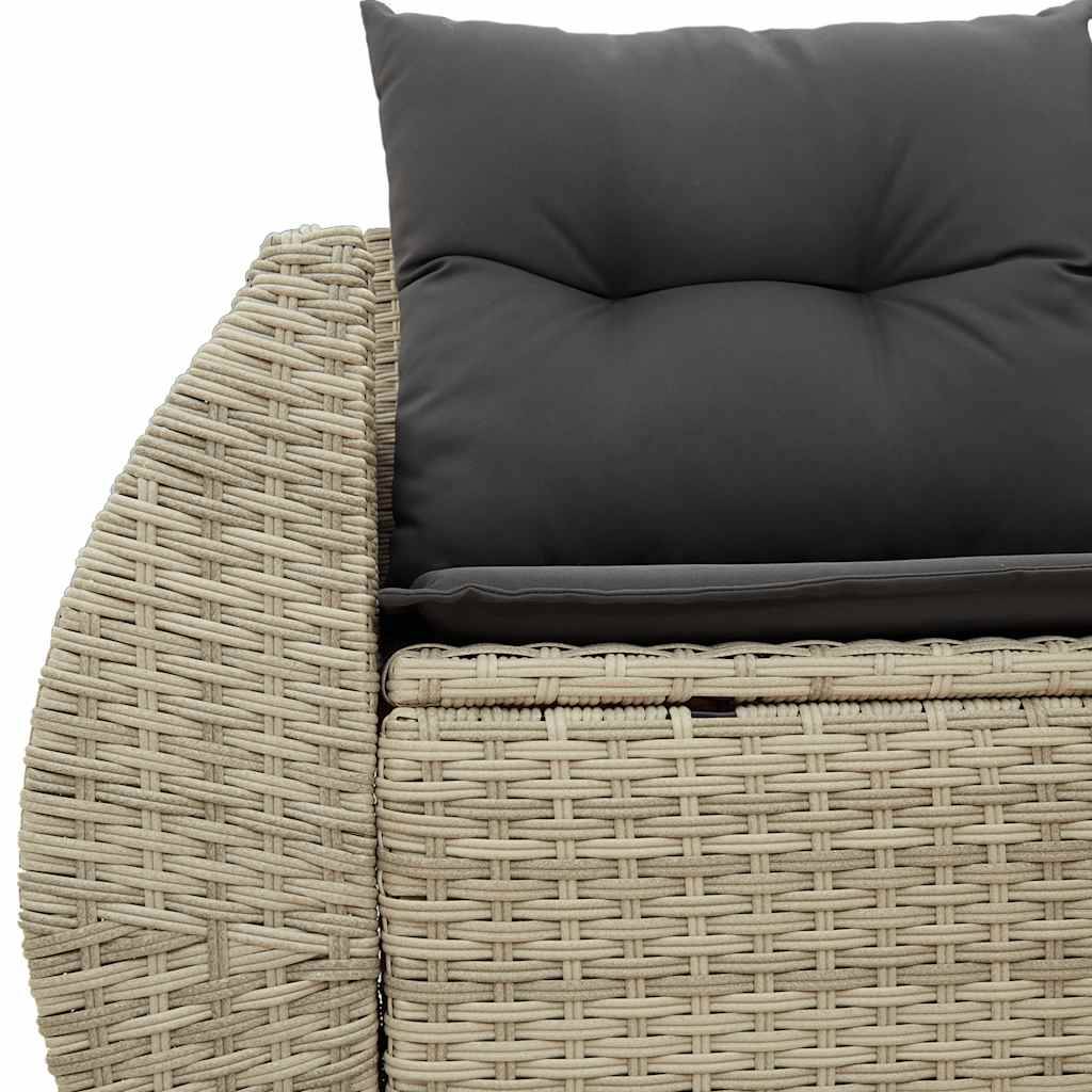 Canapé de jardin | Canapé D'extérieur | Sofa De Jardin 2 places et coussins gris clair résine tressée Maison Chic - Image 7