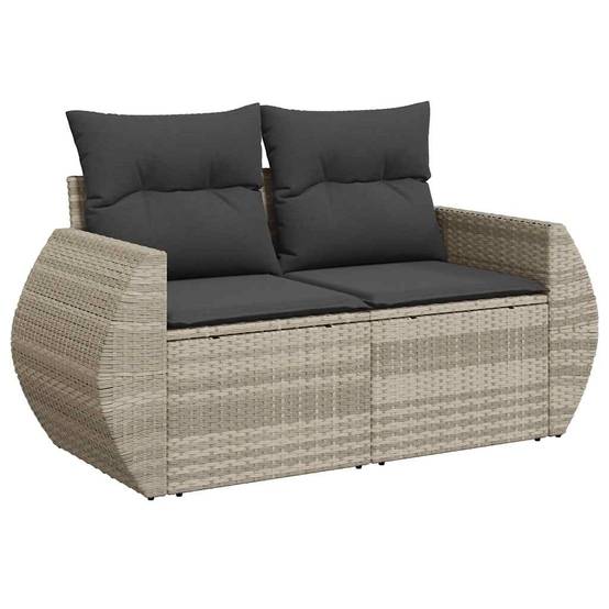 Canapé de jardin | Canapé D'extérieur | Sofa De Jardin 2 places et coussins gris clair résine tressée Maison Chic - Image 1