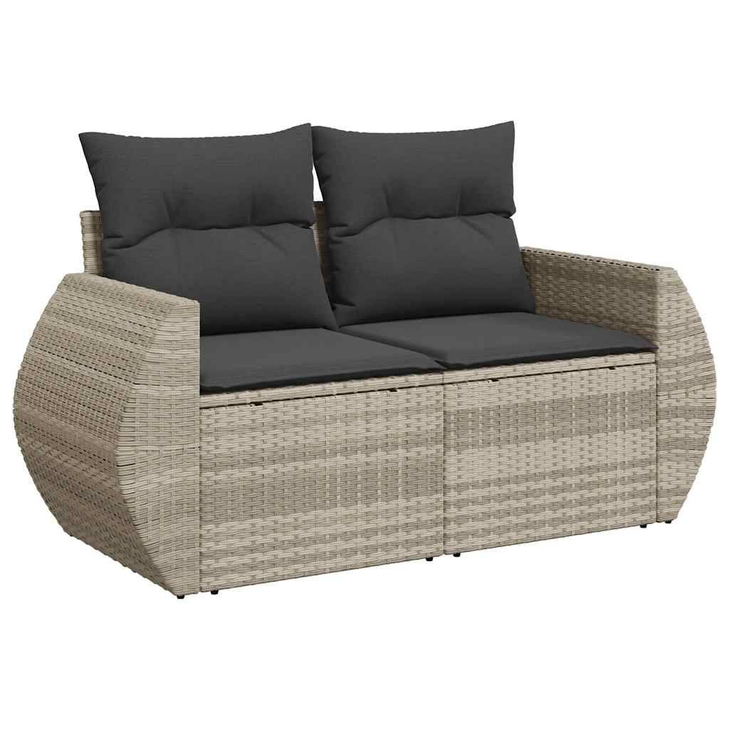 Canapé de jardin | Canapé D'extérieur | Sofa De Jardin 2 places et coussins gris clair résine tressée Maison Chic - Image 1