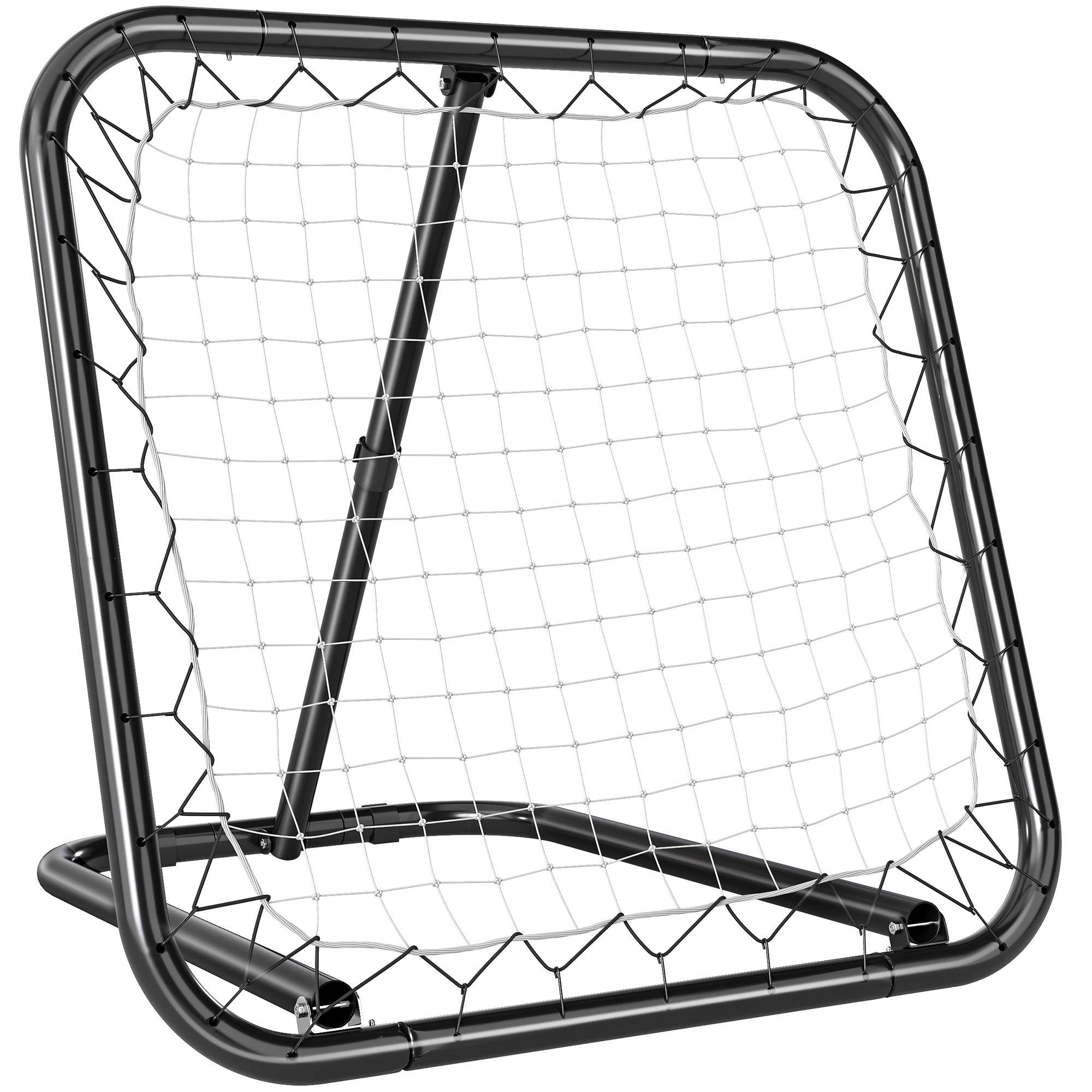 Mur de rebond football 78x84 cm, réglable 5 positions, portable avec piquets, entraînement jeunes, blanc