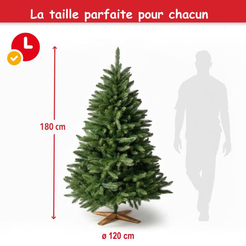 BB Loisir - Sapin de Noël artificiel 180cm Arbre de Noël Support et sac de rangement  inclus - Image 2