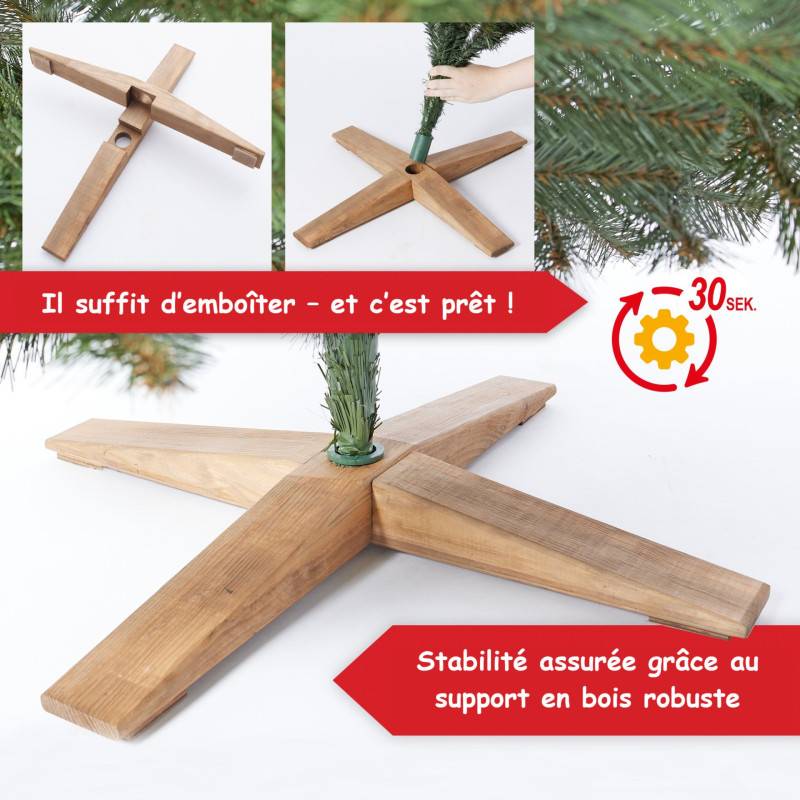 BB Loisir - Sapin de Noël artificiel 180cm Arbre de Noël Support et sac de rangement  inclus - Image 4