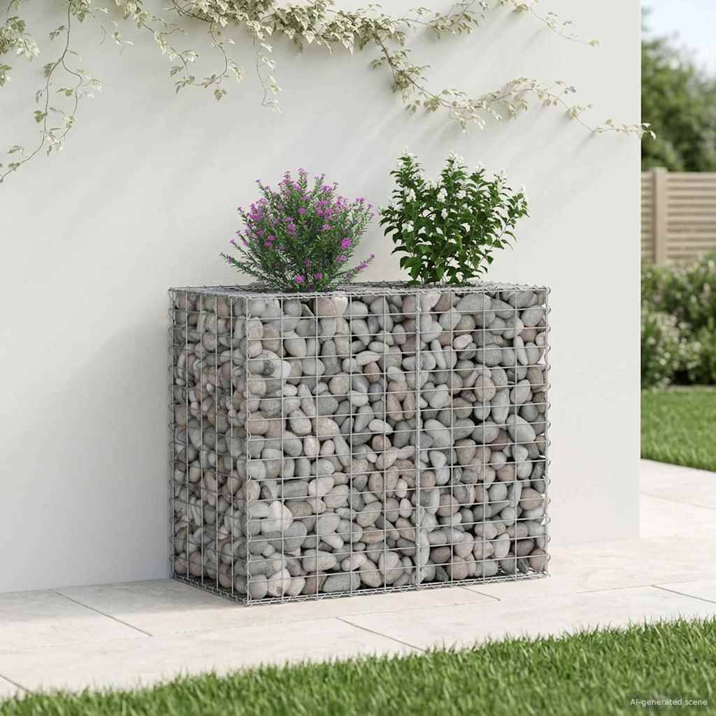 Lit surélevé gabion Acier galvanisé Argenté 90 x 50 x 80 cm - PANGIVO - Image 1