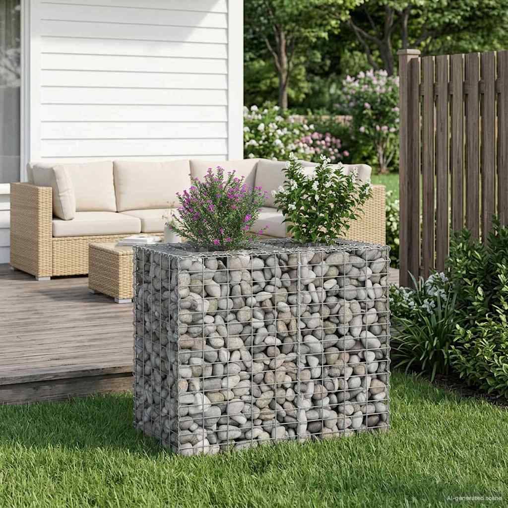 Lit surélevé gabion Acier galvanisé Argenté 90 x 50 x 80 cm - PANGIVO - Image 5