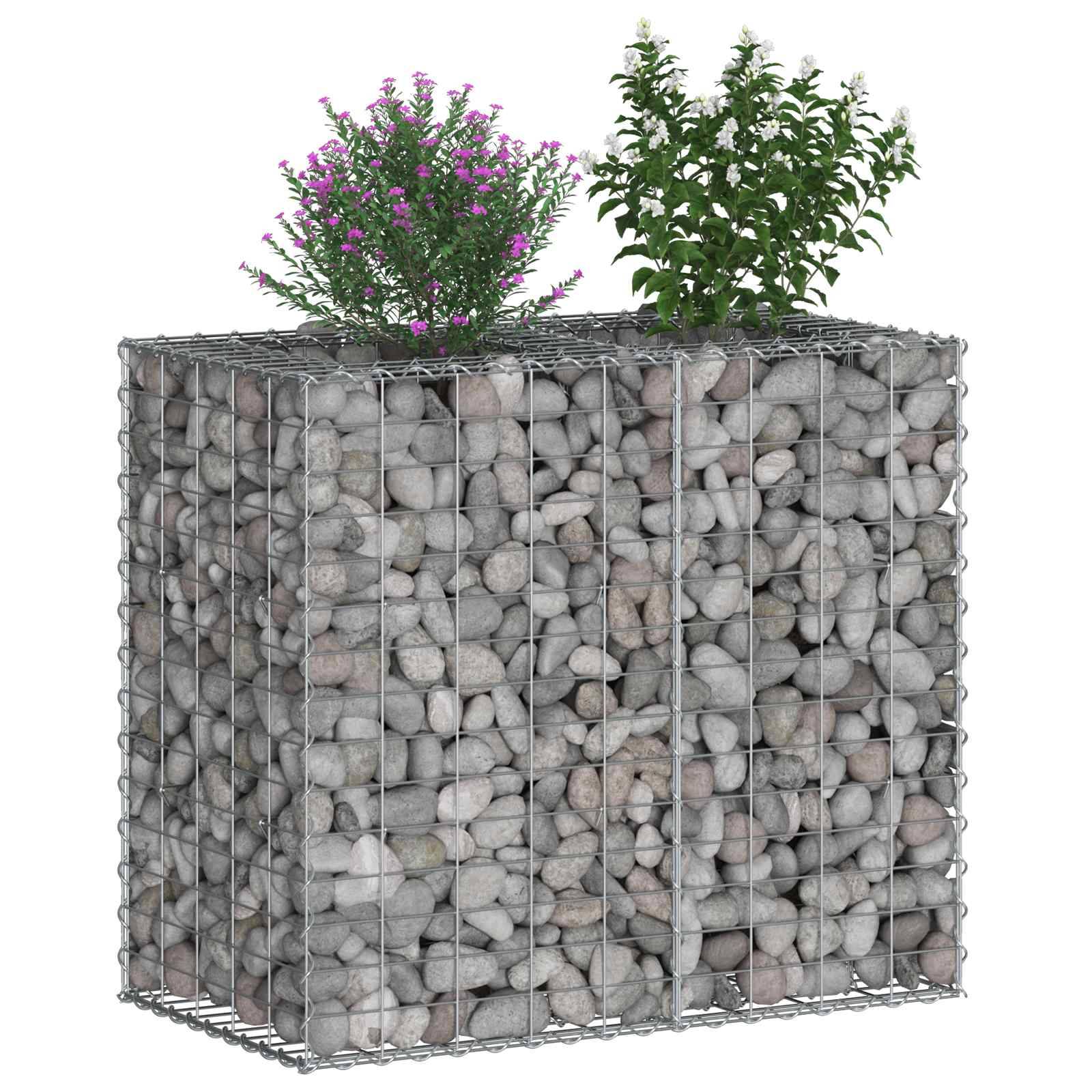 Lit surélevé gabion Acier galvanisé Argenté 90 x 50 x 80 cm - PANGIVO - Image 3