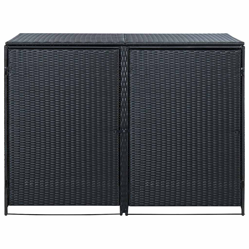 Abri pour poubelle résine tressée noir 148 x 80 x 111 cm - PANGIVO - Image 5