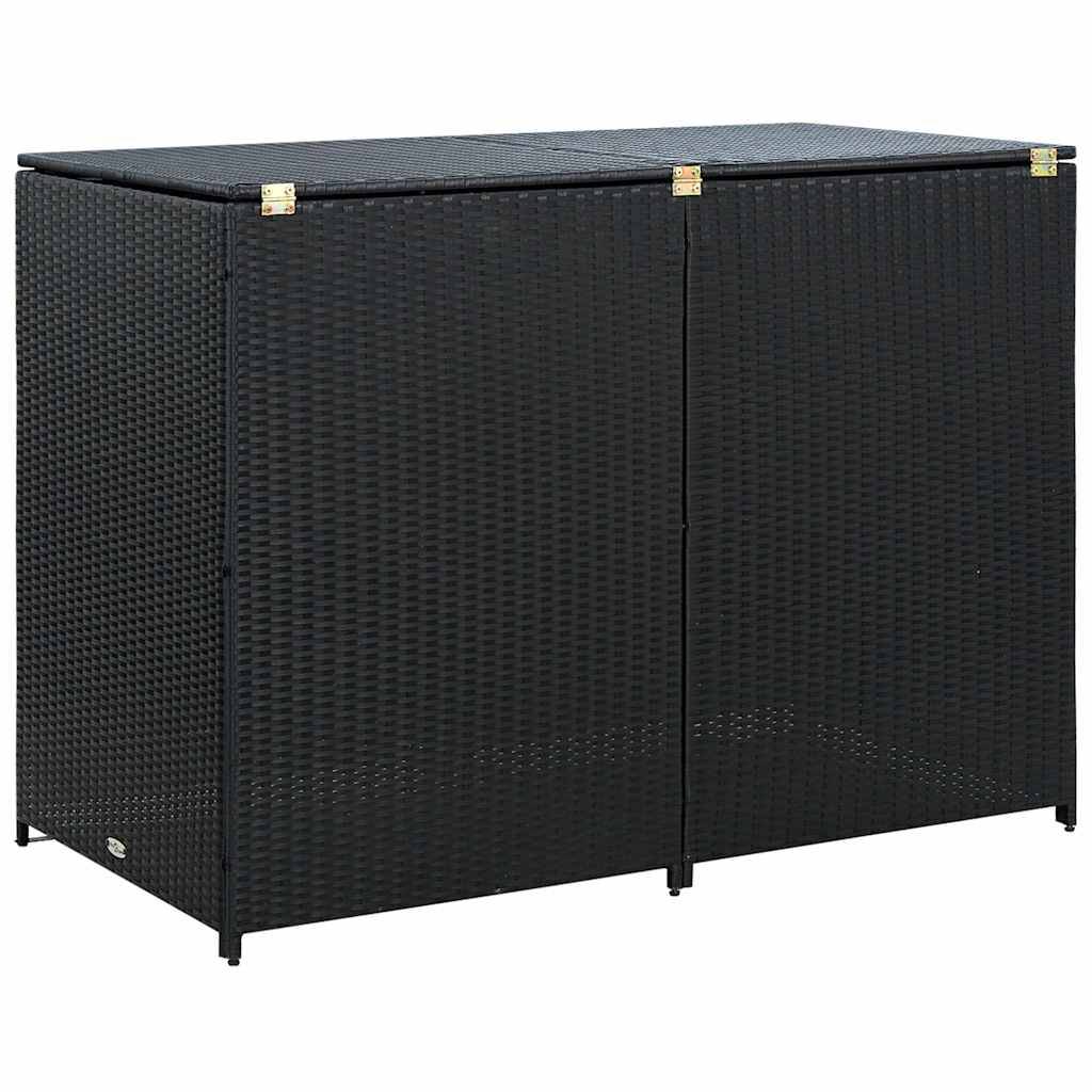 Abri pour poubelle résine tressée noir 148 x 80 x 111 cm - PANGIVO - Image 8