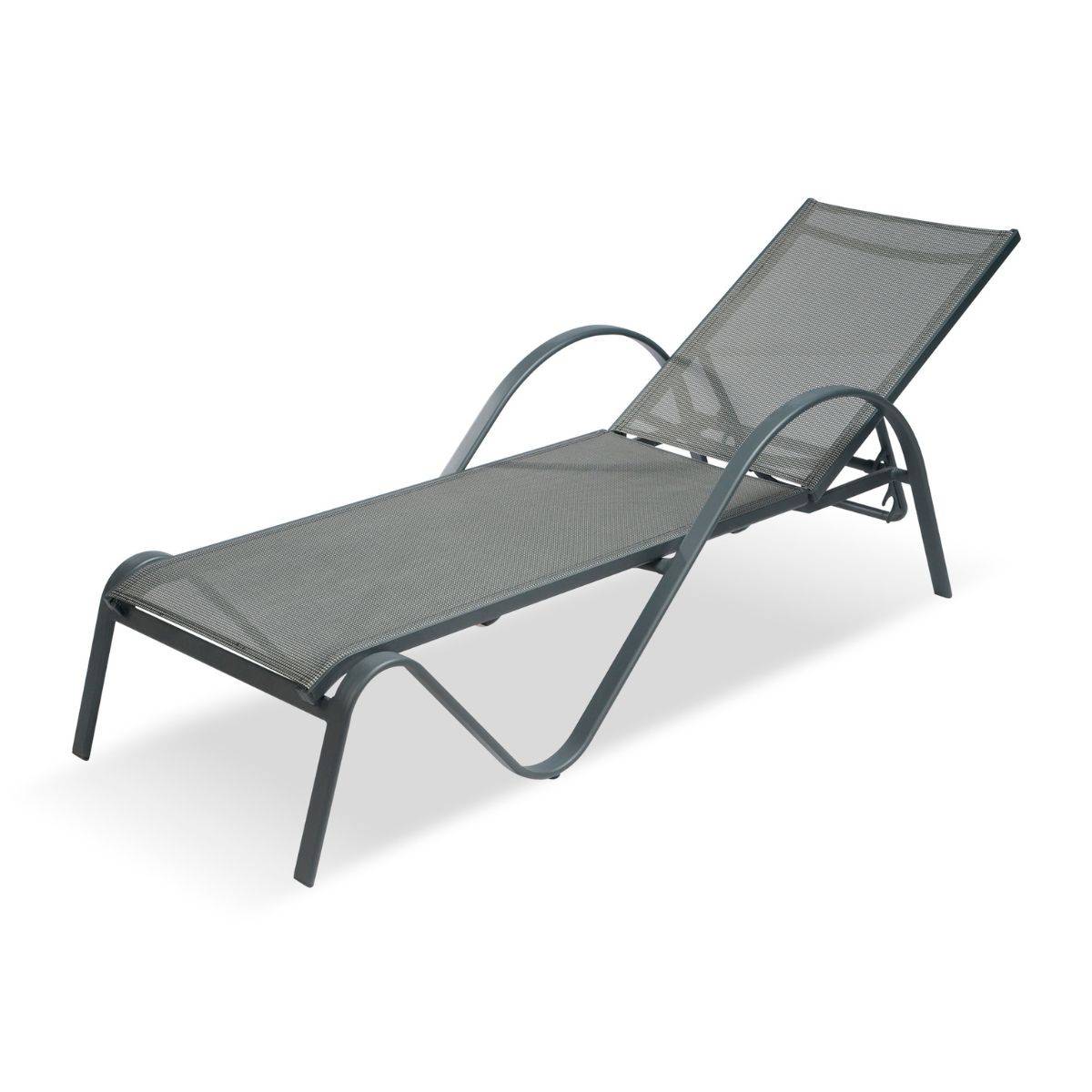 Wilsa Garden - Bain de soleil gris en aluminium multipositions SUNSET - Imagen 2