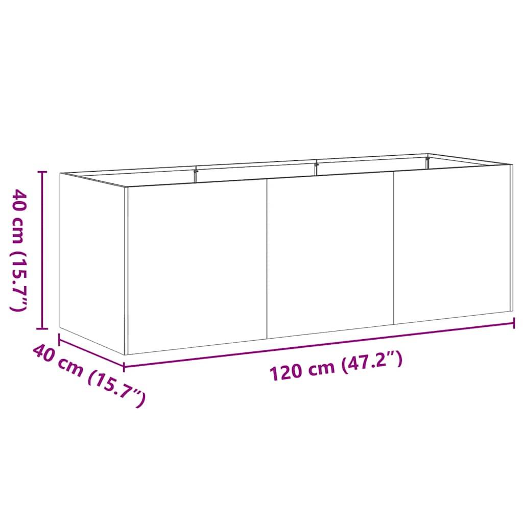 Vidaxl - Jardinière rouillé 120x40x40 cm acier inoxydable vidaXL 860681 - Image 3