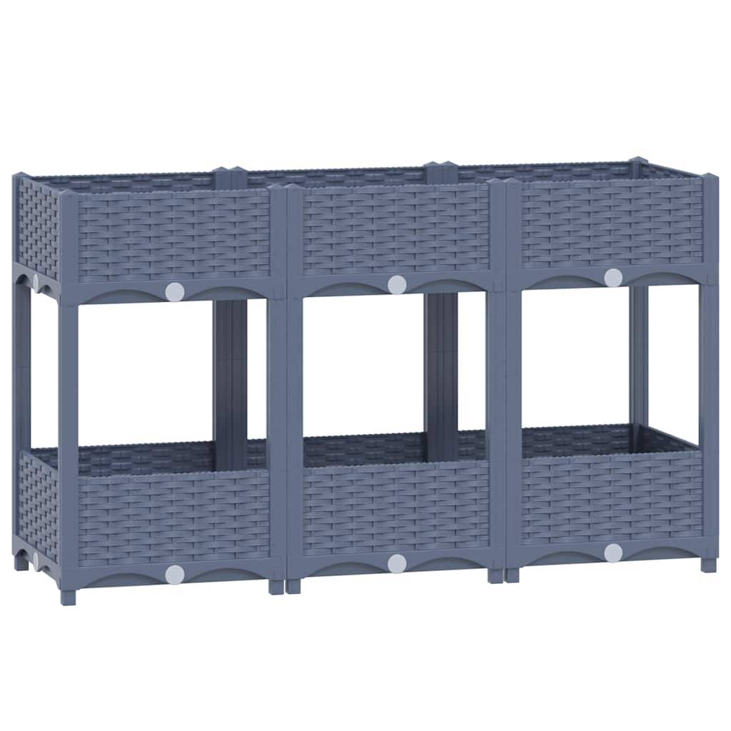 ComfortXL - Carré potager sur pieds 120x40cm polypropylène avec étagère pour terrasse Gris – ComfortXL Outdoor Living - Image 2
