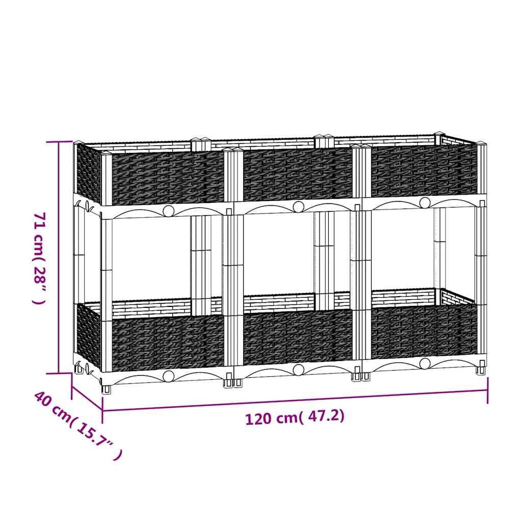 ComfortXL - Carré potager sur pieds 120x40cm polypropylène avec étagère pour terrasse Gris – ComfortXL Outdoor Living - Image 8