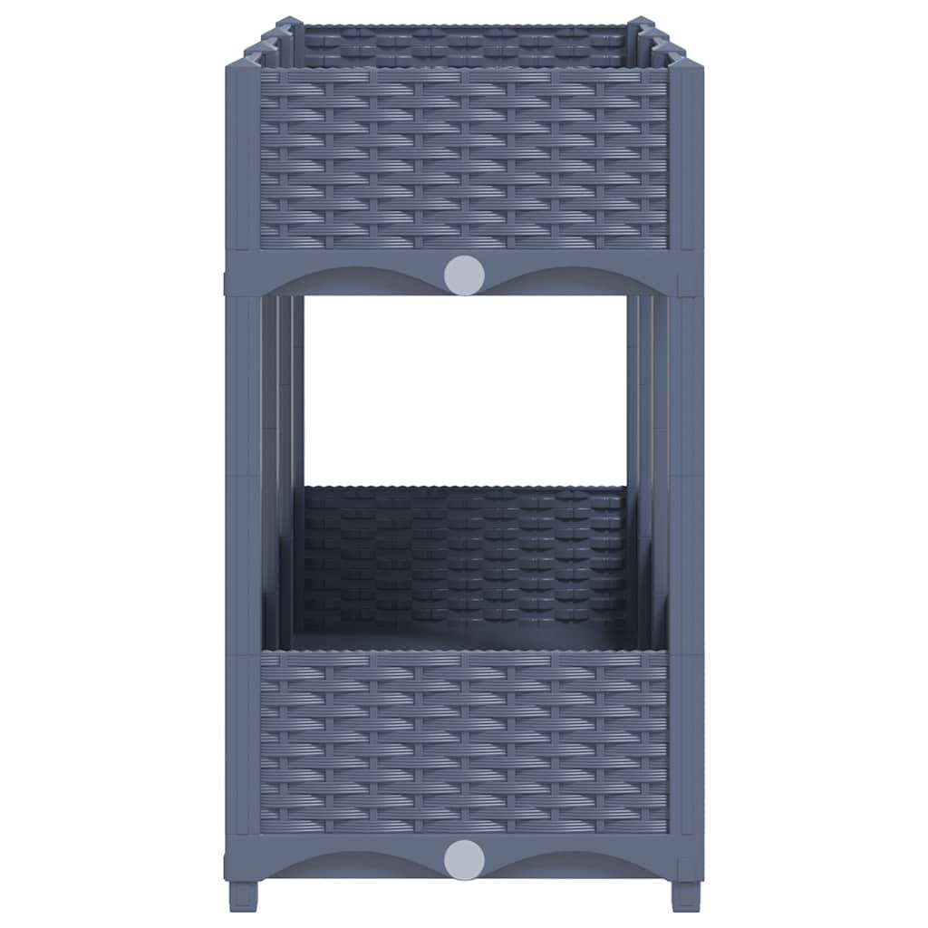 ComfortXL - Carré potager sur pieds 120x40cm polypropylène avec étagère pour terrasse Gris – ComfortXL Outdoor Living - Image 4