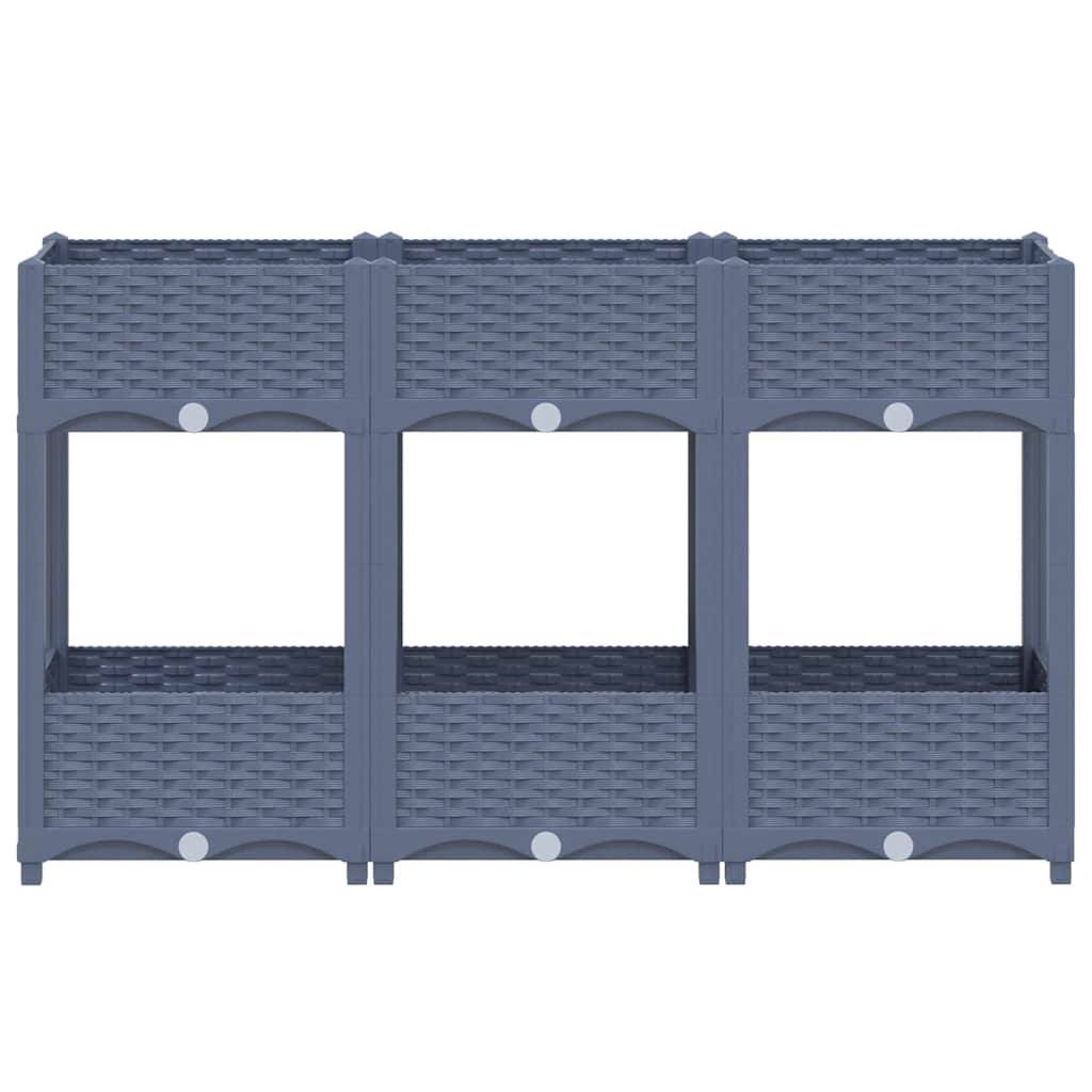 ComfortXL - Carré potager sur pieds 120x40cm polypropylène avec étagère pour terrasse Gris – ComfortXL Outdoor Living - Image 3