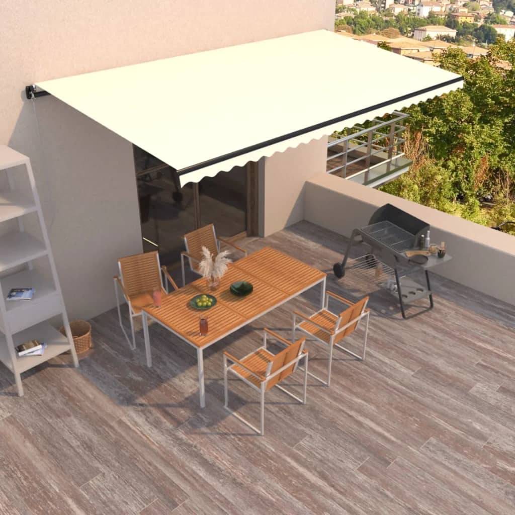Auvent rétractable manuel Aluminium Terrasse Imperméable 600x350 cm Crème - ComfortXL Outdoor Living