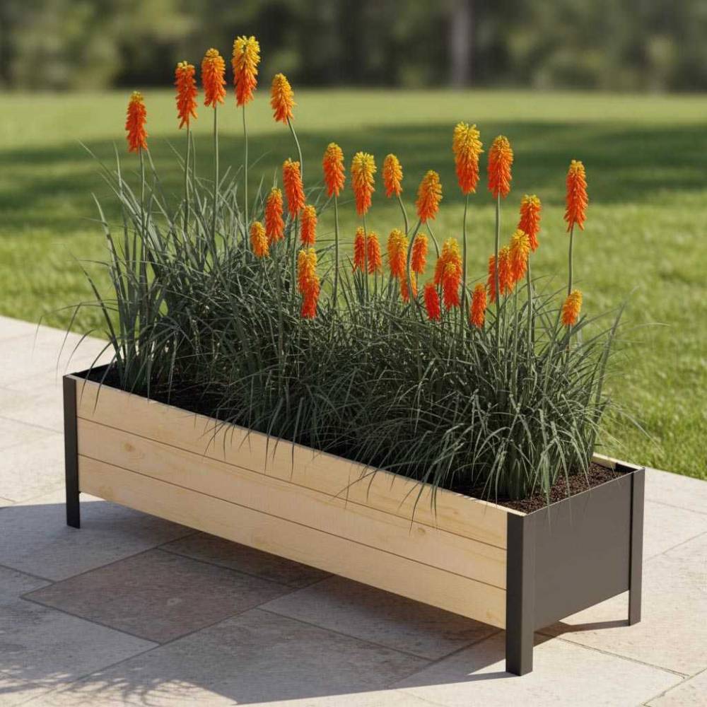 Upyard - Jardinière en bois et métal Modern Bas Upyard - Imagen 3