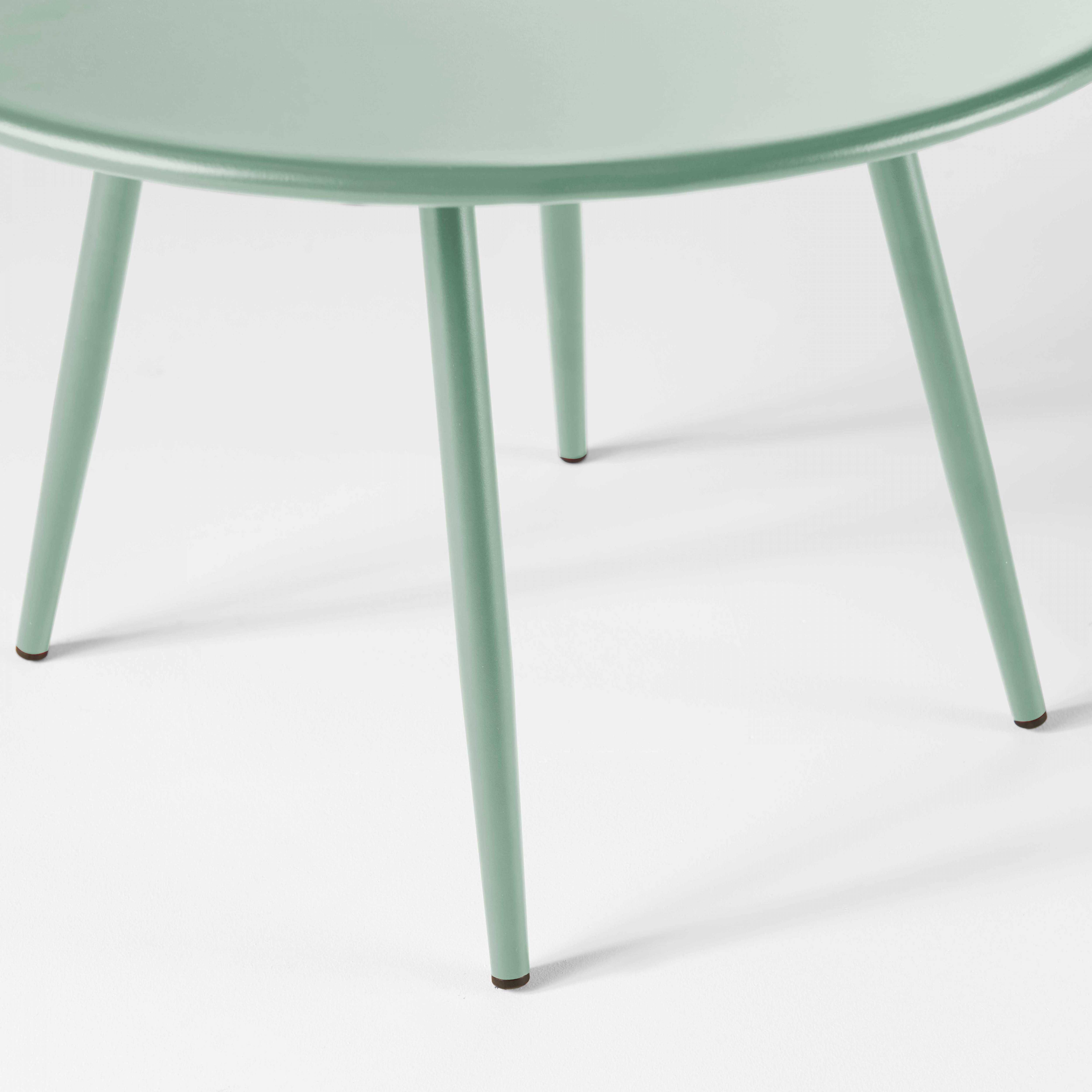 Oviala - Table basse de jardin ronde en métal vert sauge 40 cm Palavas - Oviala - Imagen 4