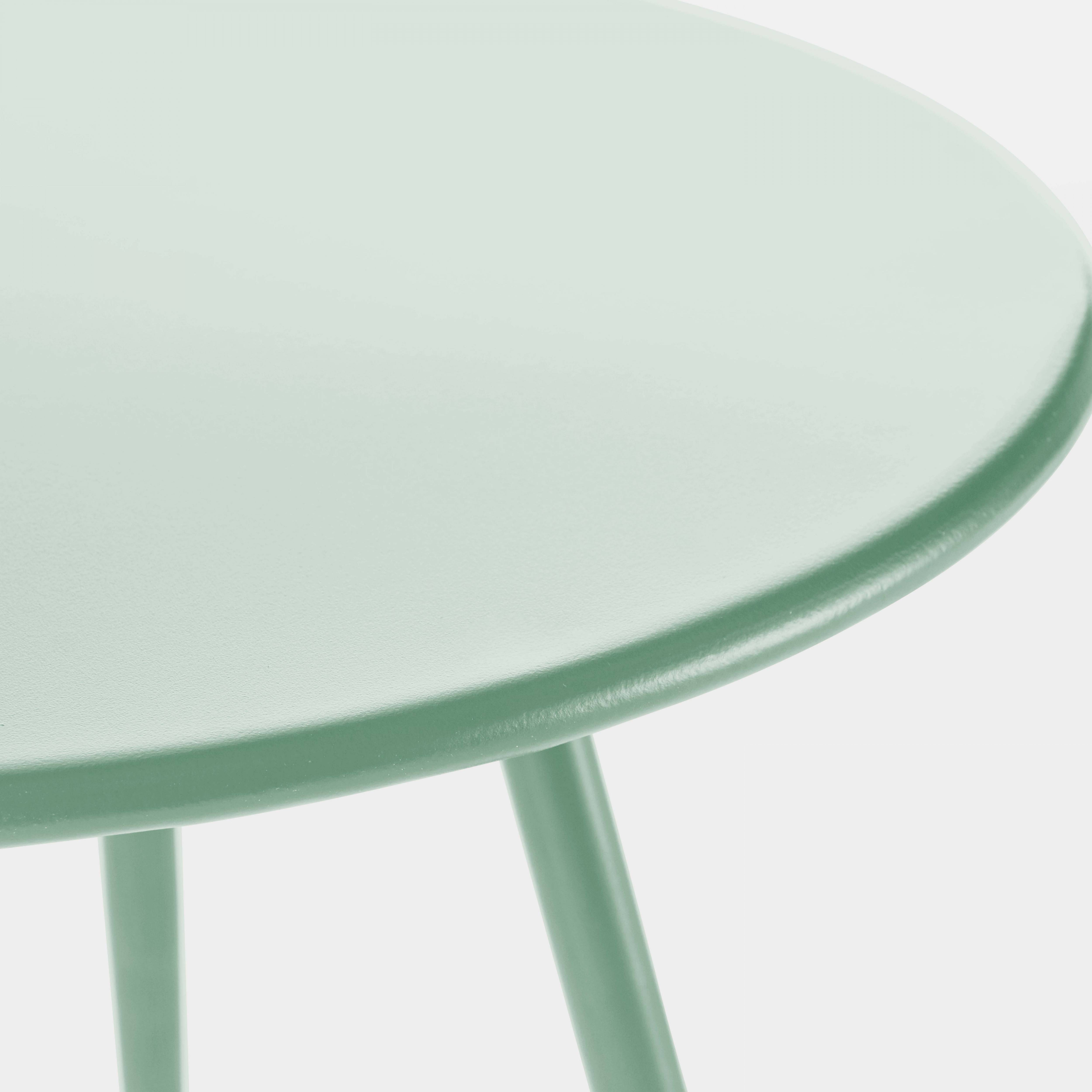 Oviala - Table basse de jardin ronde en métal vert sauge 40 cm Palavas - Oviala - Imagen 5