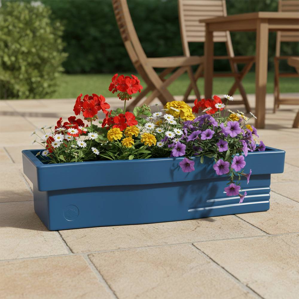 Jardinière design effet pierre 70l avec réserve d'eau-plast'up rotomoulage - Imagen 2