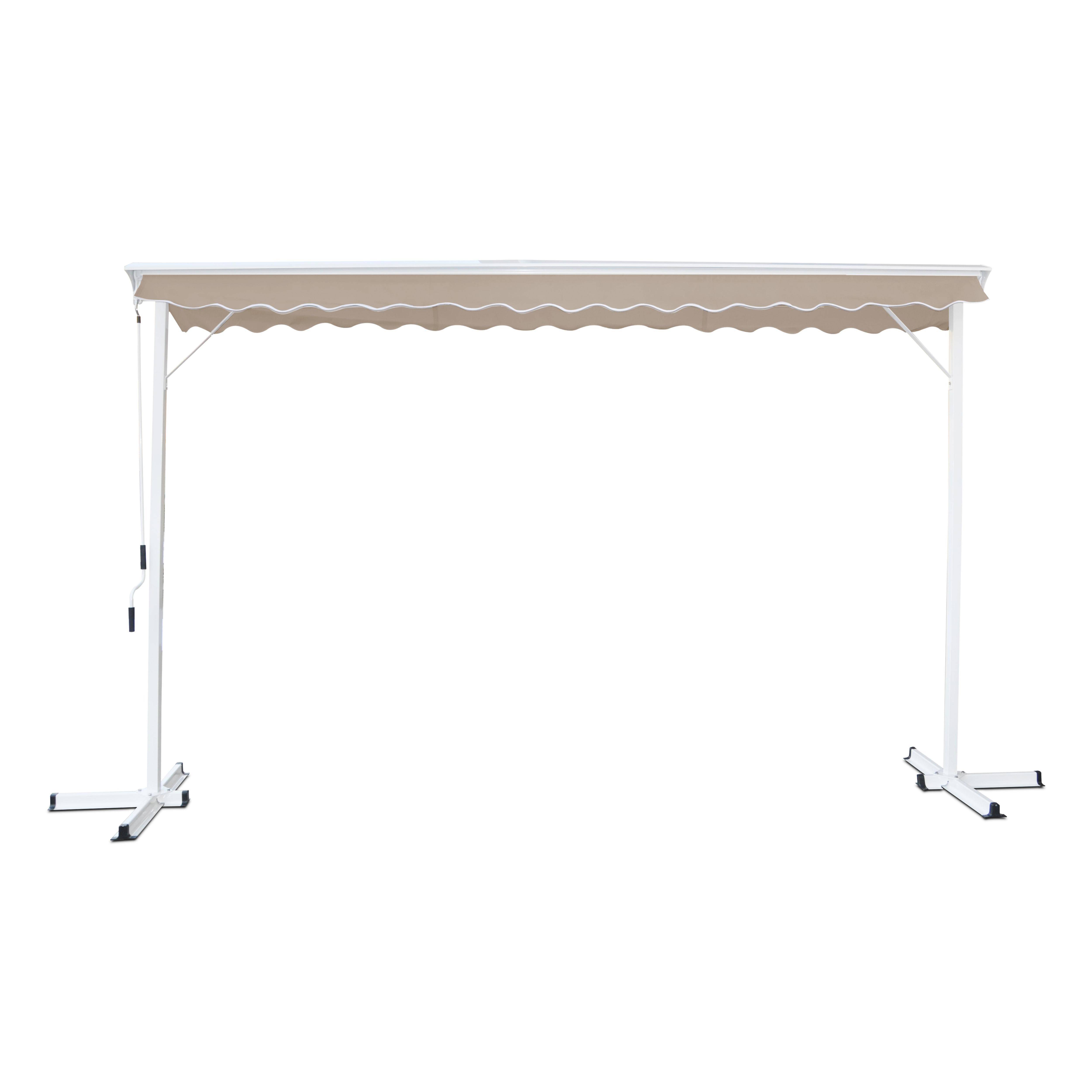 Oviala - Store double pente avec coffre 3 x 4 m en aluminium taupe Delgada - Oviala - Imagen 5