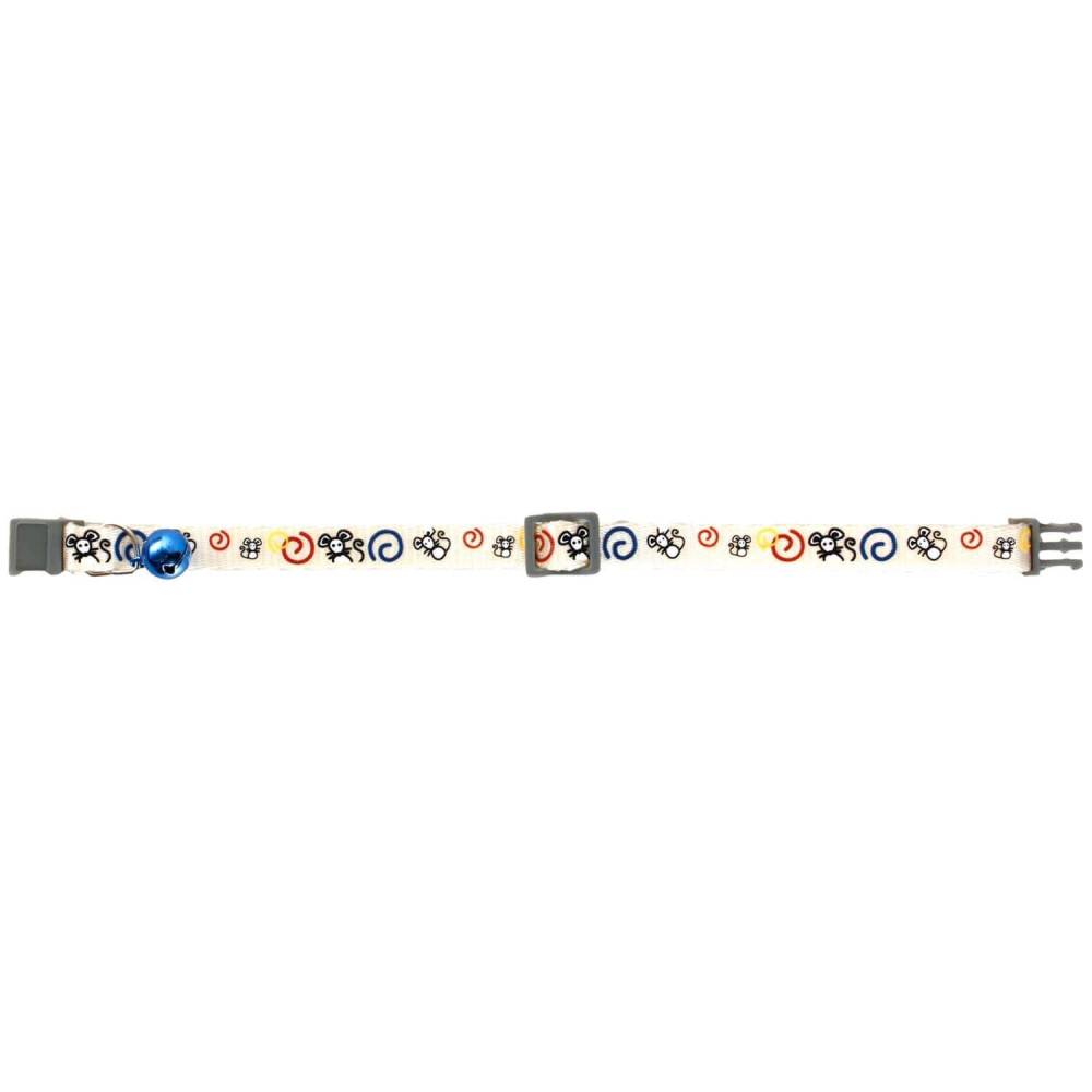 Collier réglable de 20 à 35 cm blanc avec motif souris pour chat - Image 4