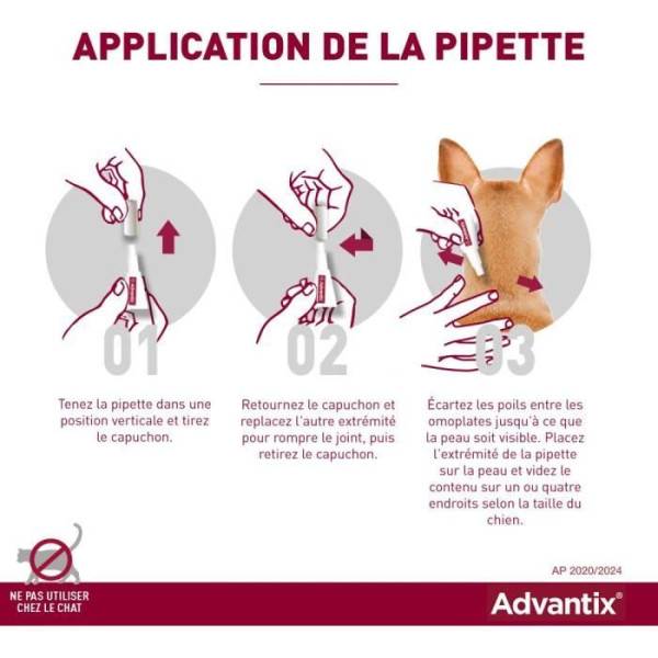 Advantix - Advantix Chien Solution Antiparasitaire Petite Race 4 a 10kg 6 pipettes - Image 3
