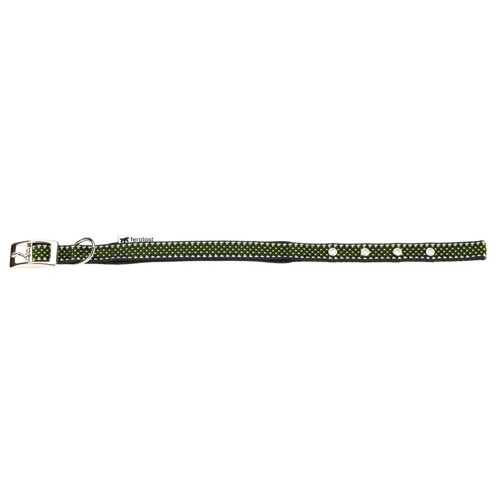 Ferplast - Collier pour Chiens Réfléchissant Rembourré DAYTONA DELUXE C15/35, Réglable, Boucle en Métal, Noir-Vert - Imagen 1