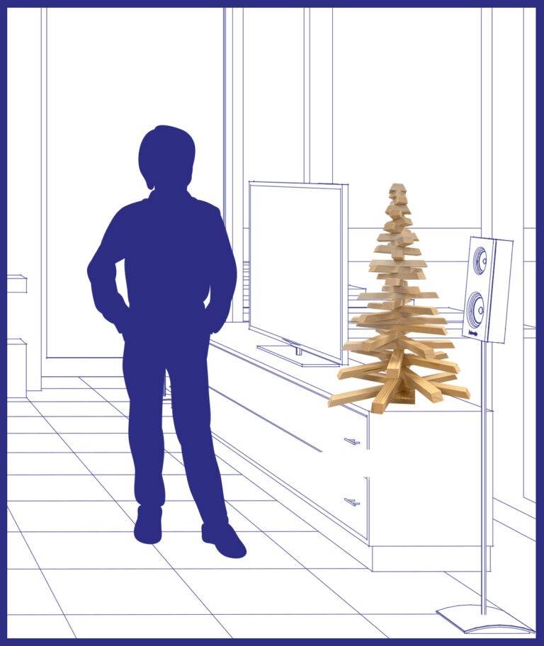 Petit sapin de Noël en bois - 50cm - Image 3